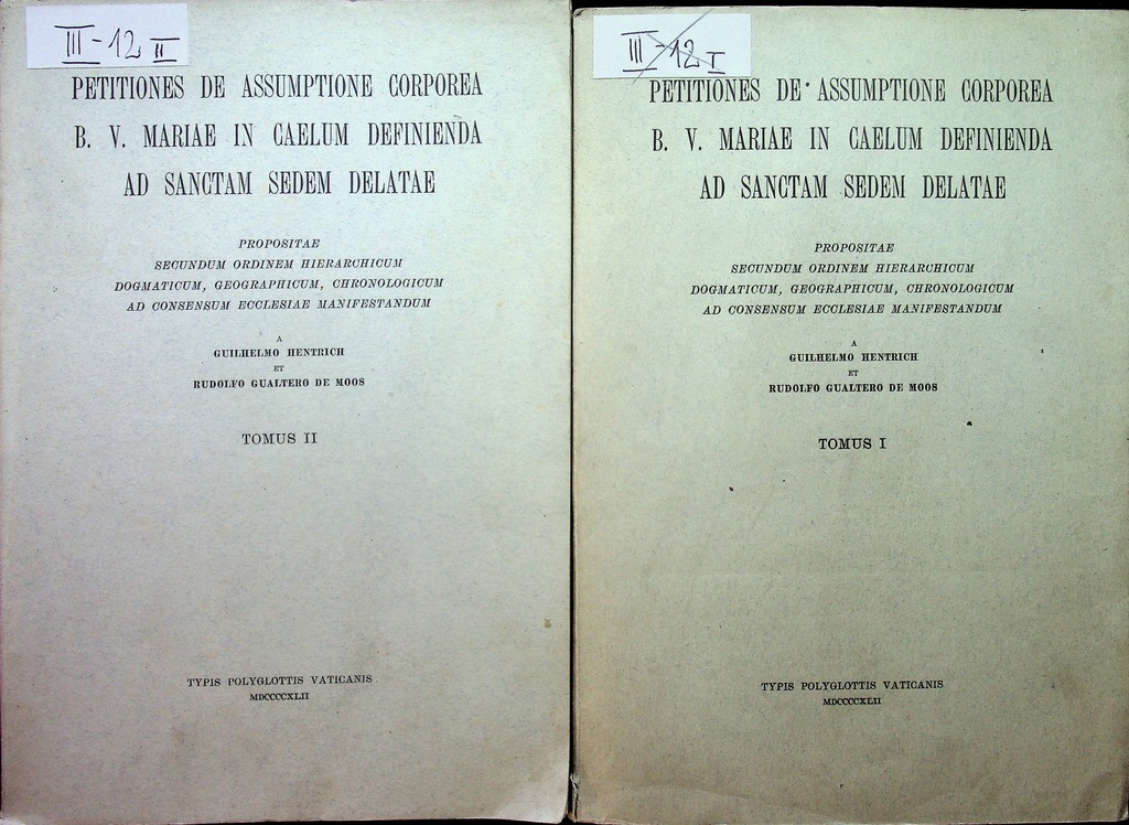 Petitiones De Assumptione Corporea 2 tomy 1942 r