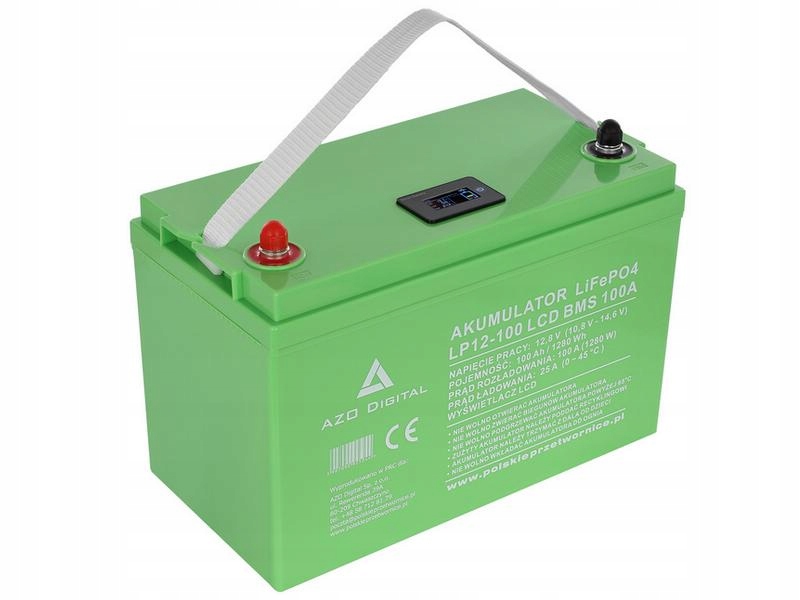 Akumulator LiFePO4 12V 100Ah z wyświetlaczem LCD