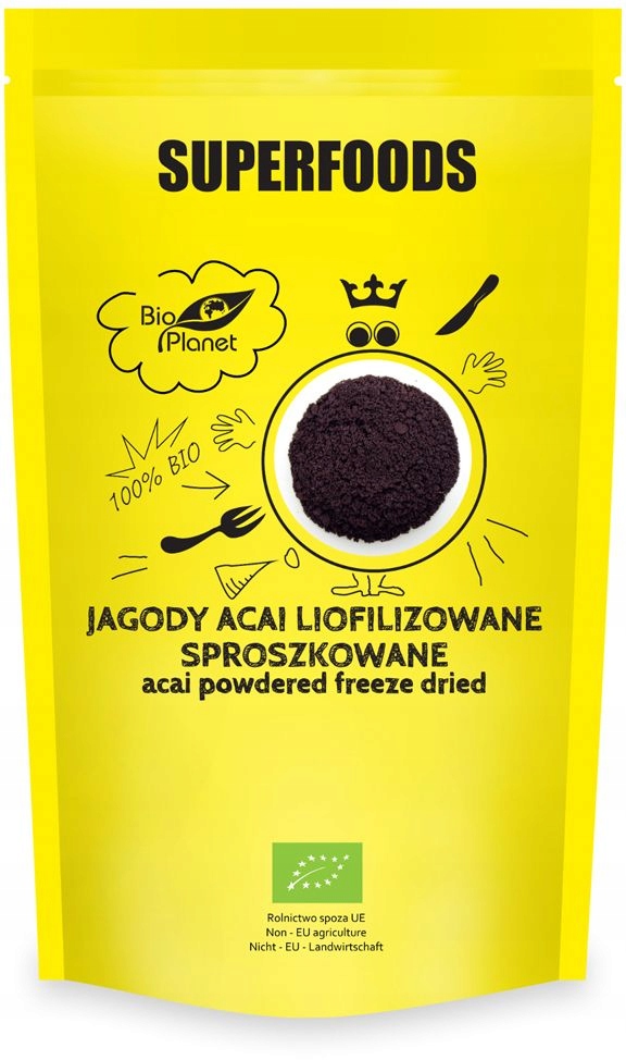 JAGODY ACAI LIOFILIZOWANE SPROSZKOWANE BIO 100G