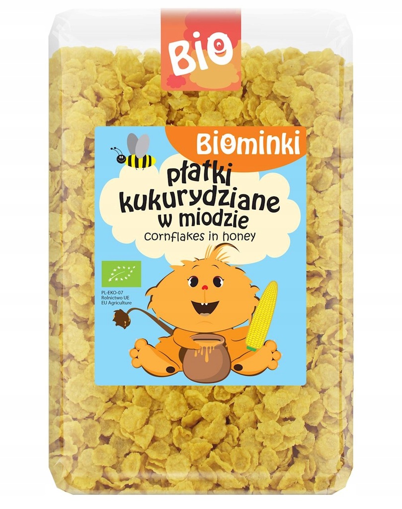 Płatki kukurydziane w miodzie bio 500 g biominki