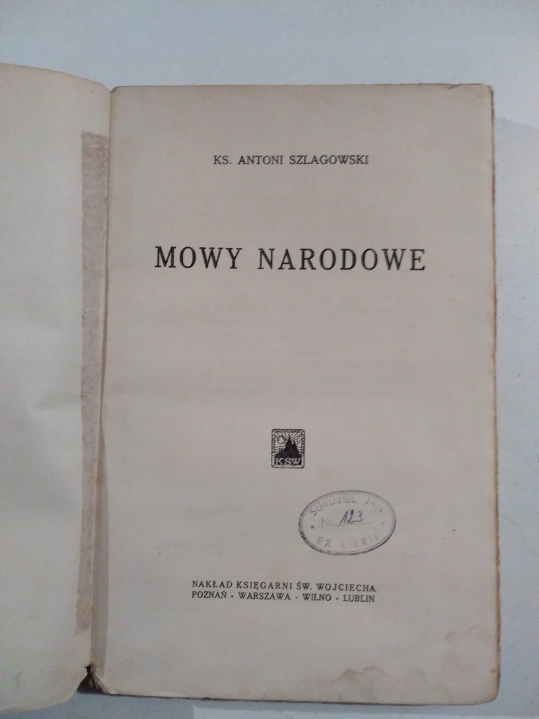 Mowy Narodowe - Szlagowski 1924 r.