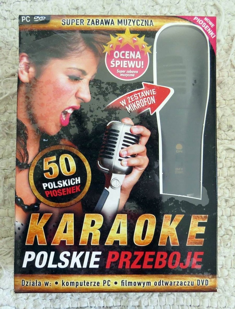 Zestaw Karaoke POLSKIE PRZEBOJE z MIKROFONEM