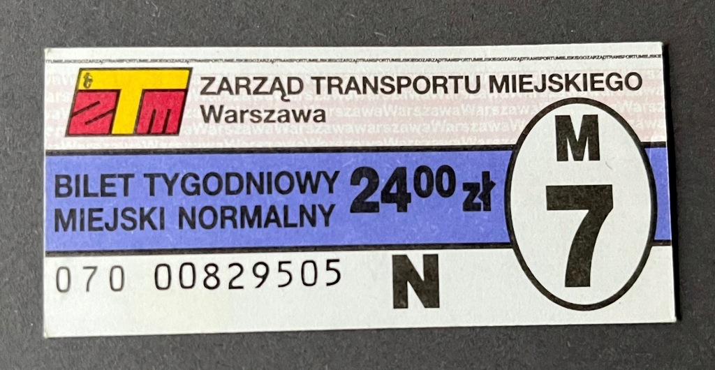 Bilet autobus, komunikacja miejska Warszawa tygodniowy
