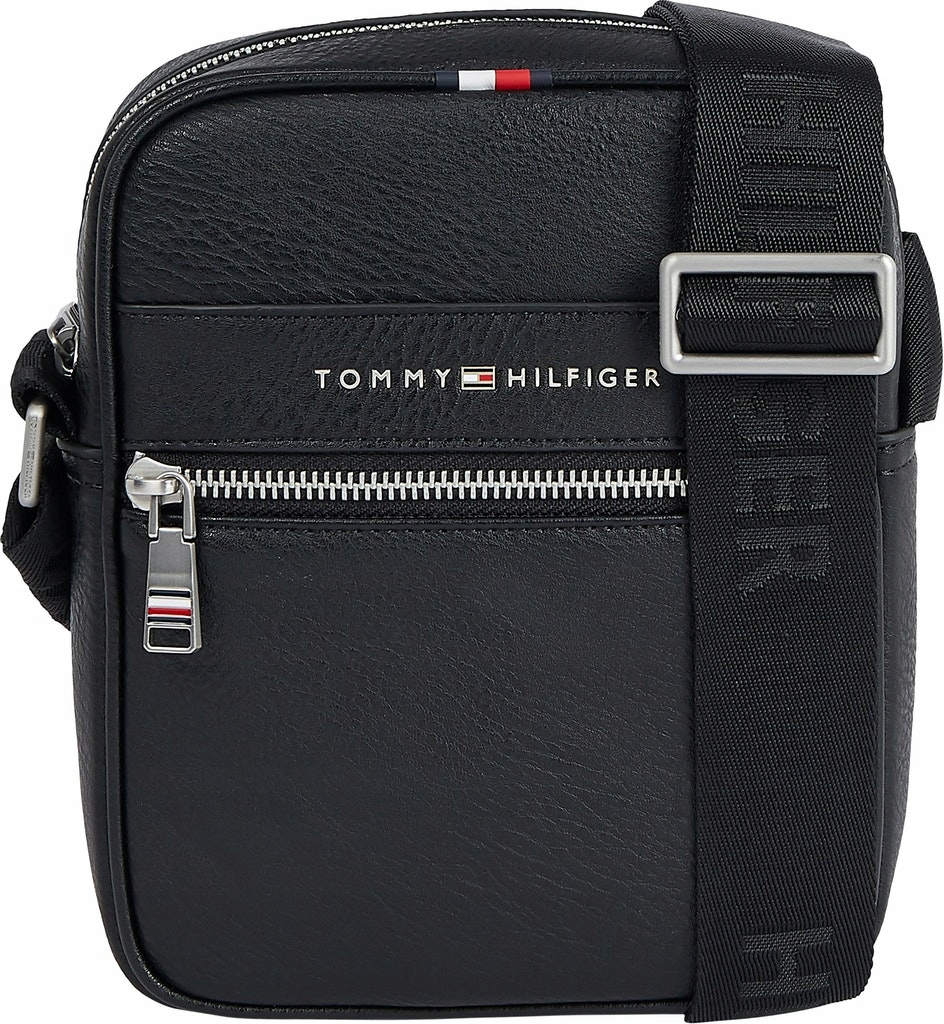 TOMMY HILFIGER TORBA LISTONOSZKA PU REPORTER BLACK