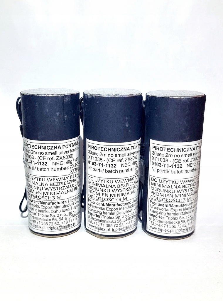 Fontanny Iskry Triplex XT1038 Ślub Wesele No Smell 3 szt. - 2m.30 sek.