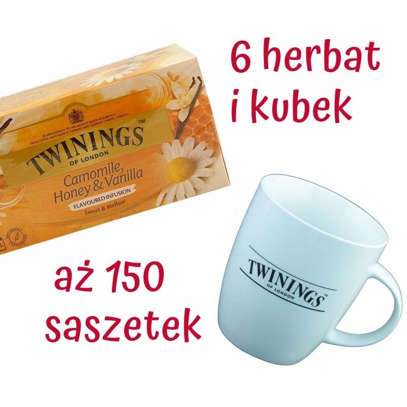 Twinings kubek + 6xCamomile&Honey WYSYŁKA 1 ZŁ