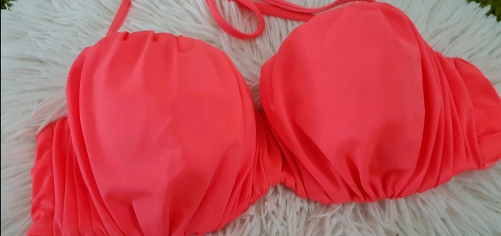 Kostium kąpielowy damski push up góra H&M neon