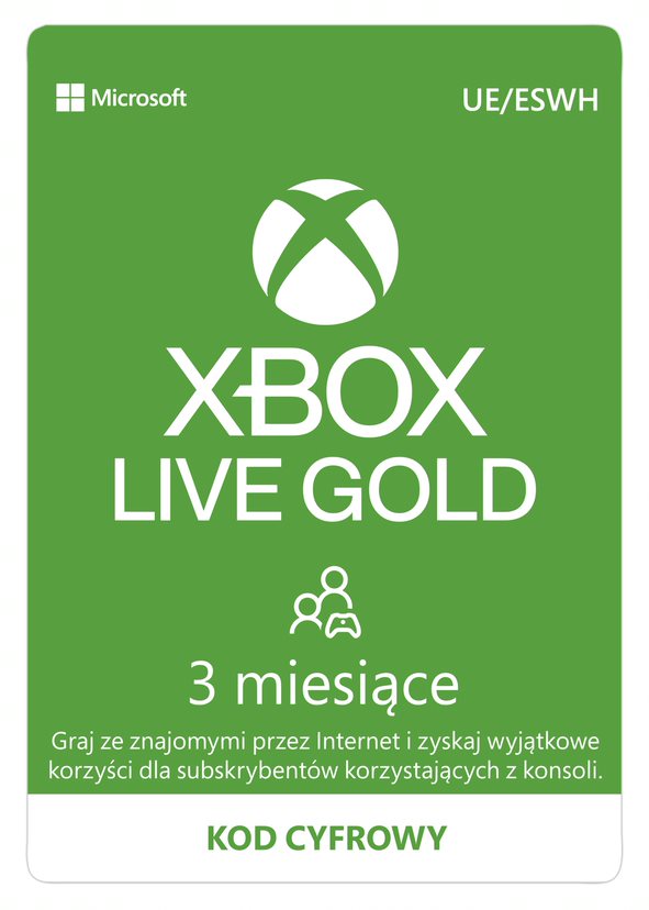 Xbox Live Gold 90 dni cyfrowa PL EU