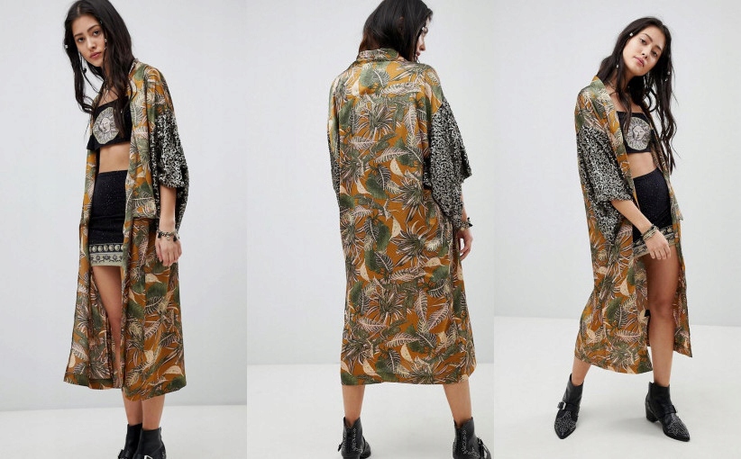 12A037 NATIVE ROSE__XDA MIDI KIMONO DAMSKIE__S