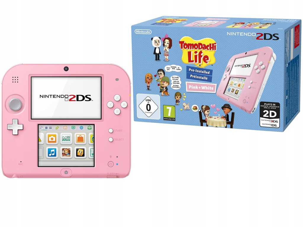 NOWA Konsola NINTENDO 2DS + Tomodachi Life PINK