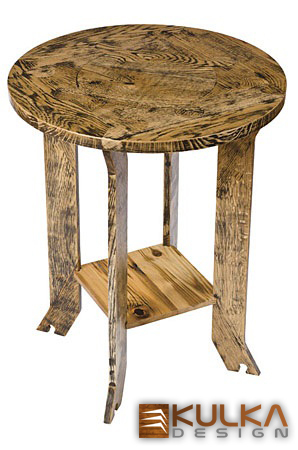 Okrągły stolik ze starego drewna puzzle !!