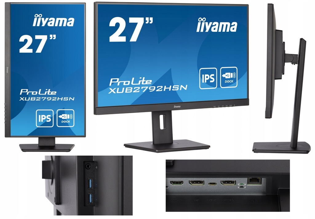 Monitor iiyama ProLite 27" IPS LED 4ms 75hz HDMI DP USB-C 2x USB3.0