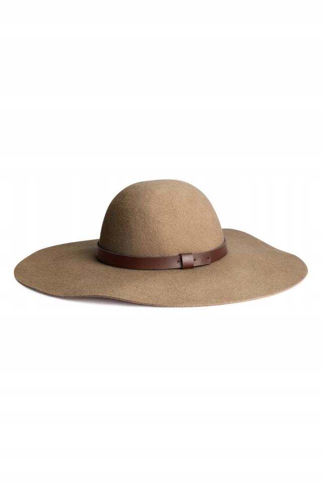Wełniany kapelusz H&M M 56 cm beż karmel camel