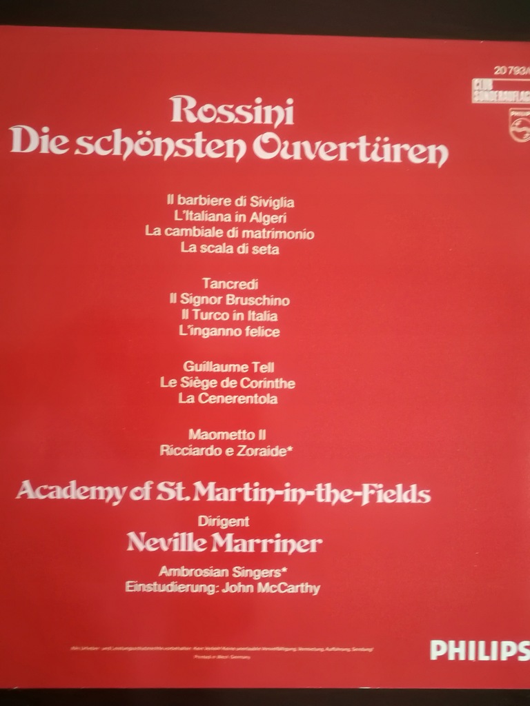 Купить ROSSINI Die schonsten overturen 2lp MARRINER: отзывы, фото, характеристики в интерне-магазине Aredi.ru