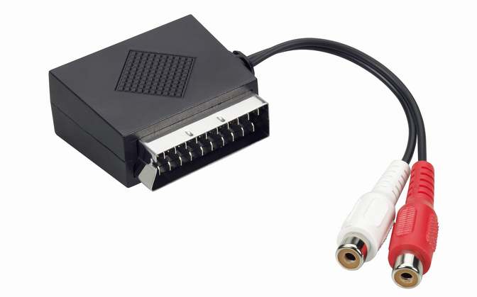 Adapter EURO SCART M/F + 2x Cinch RCA F THOMSON