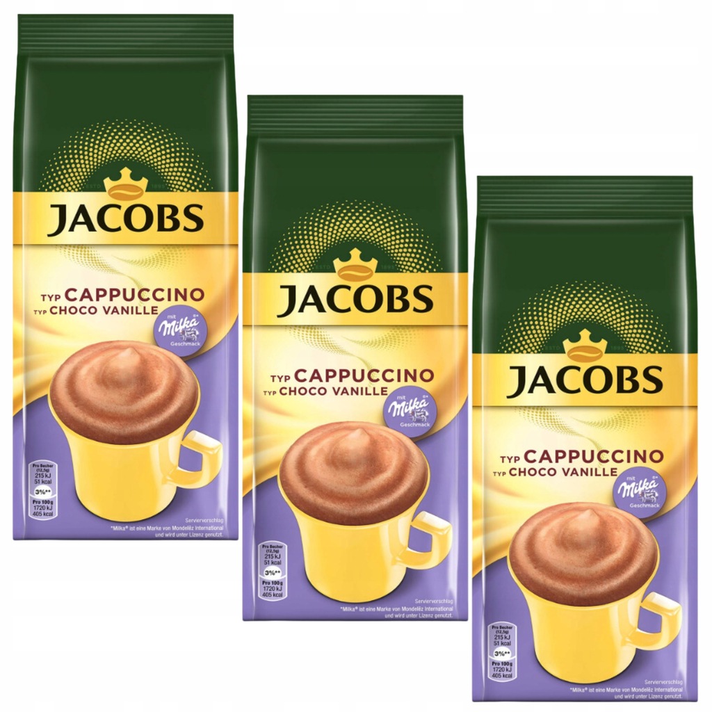 JACOBS MILKA CAPPUCCINO SMAK CHOCO VANILLE 3x500G