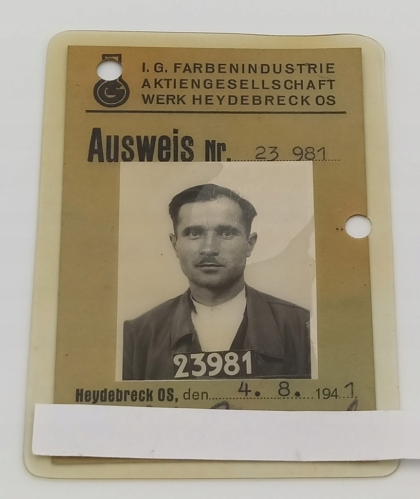 Ausweis I.G.Farbenindustrie Heyderbreck Kędzierzyn