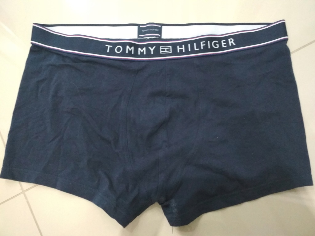 męskie bokserki TOMMY HILFIGER granatowe L, 88 cm