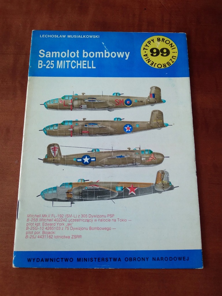 TBiU 99 SAMOLOT BOMBOWY B-25 MITCHELL TYPY BRONI I UZBROJENIA MON