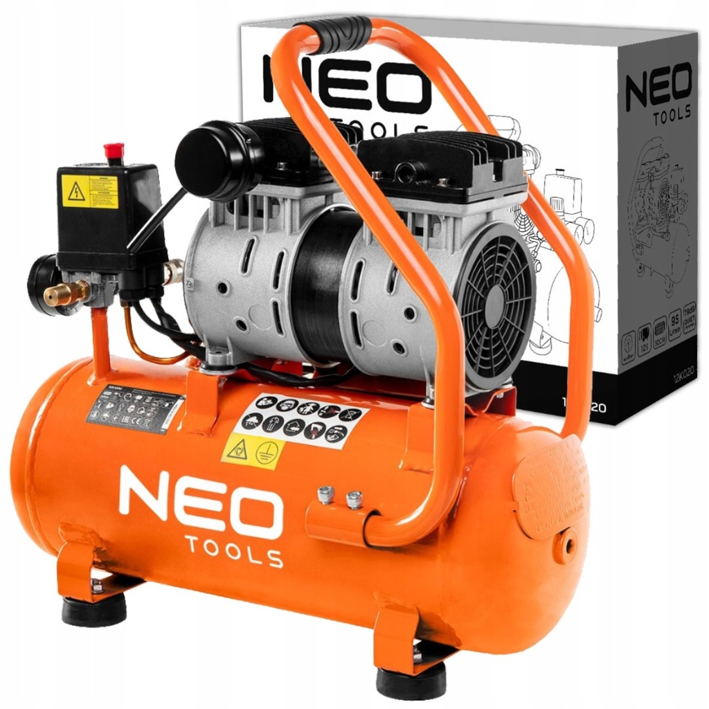 Neo Tools Kompresor powietrza bezolejowy 12L 500W