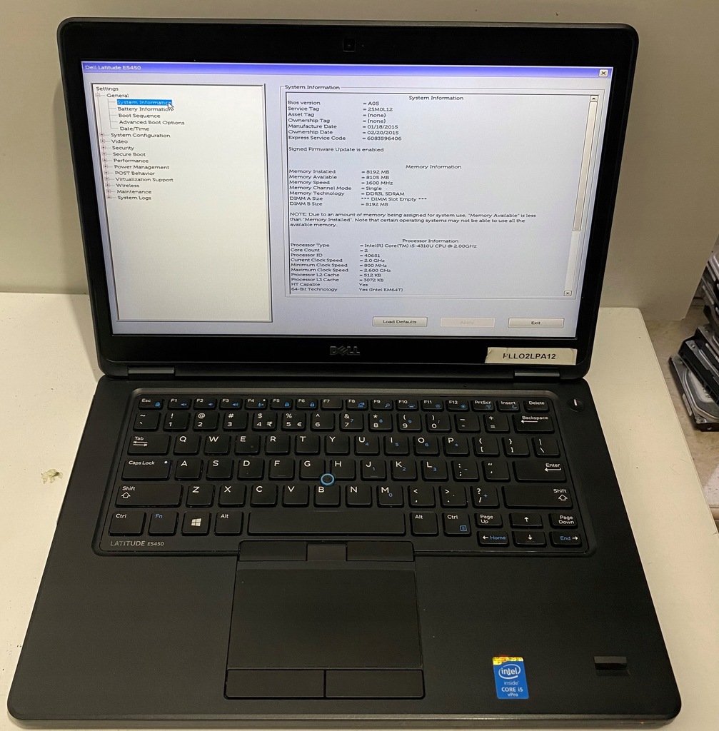 Dell Latitude E5450 8GB i5 8 GB RV34