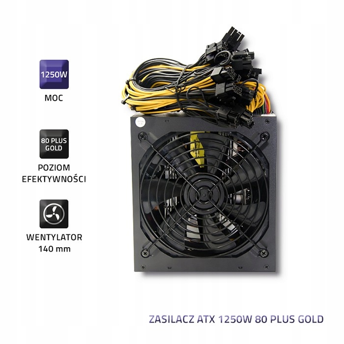 Купить Блок питания Qoltec ATX 1250W 80Plus Gold Gaming Miner: отзывы, фото, характеристики в интерне-магазине Aredi.ru