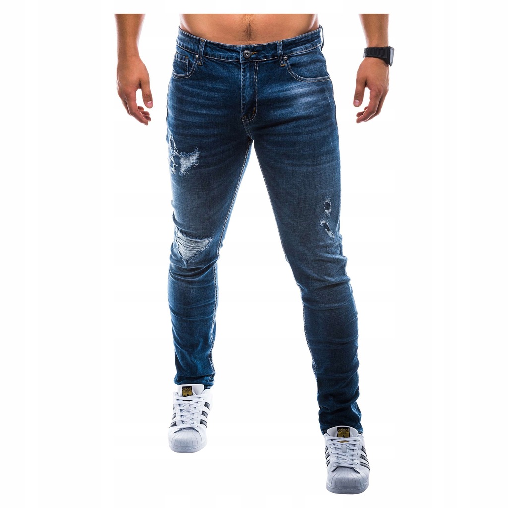 Spodnie męskie jeansy dziury modne P786 jeans 32