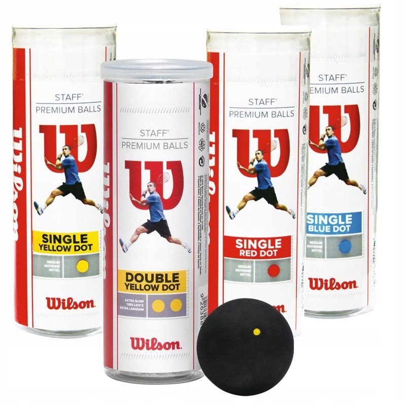 Piłka squash WILSON 3-Pak TUBA Single Yellow Dot