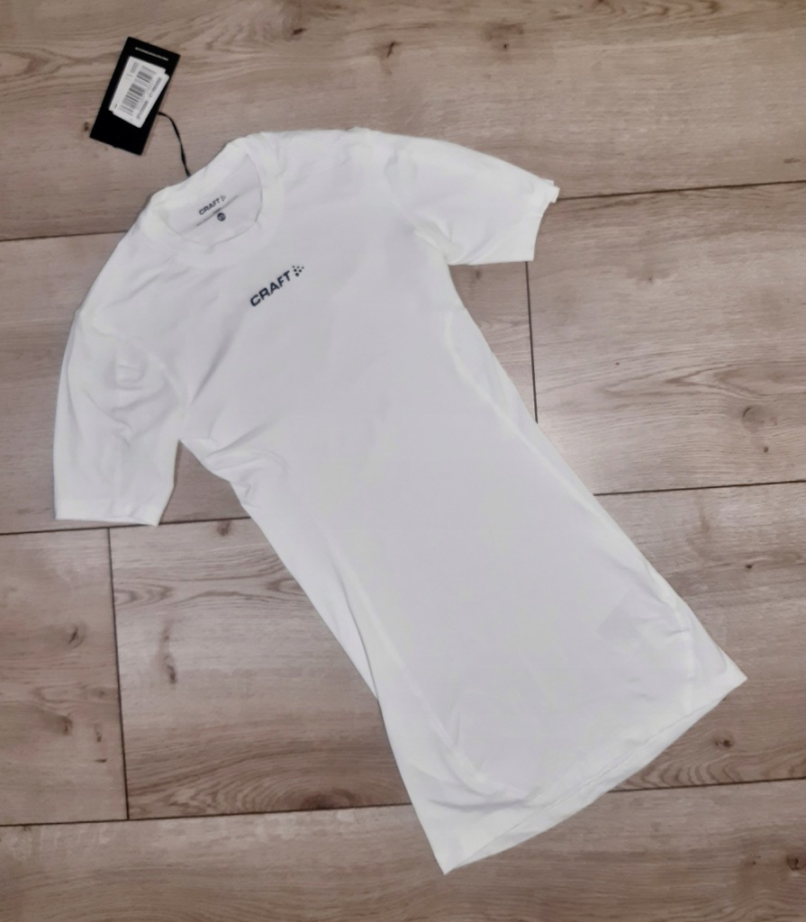 CRAFT biała koszulka sportowa uniseks __XS