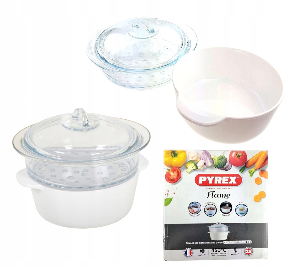 Garnek do gotowania na parze 4,2L Pyrex Flame