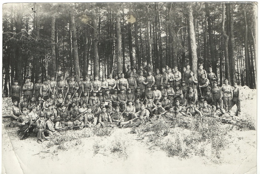 II RP foto zbiorowe żołnierze na strzelnicy - duży format - 1924 r.