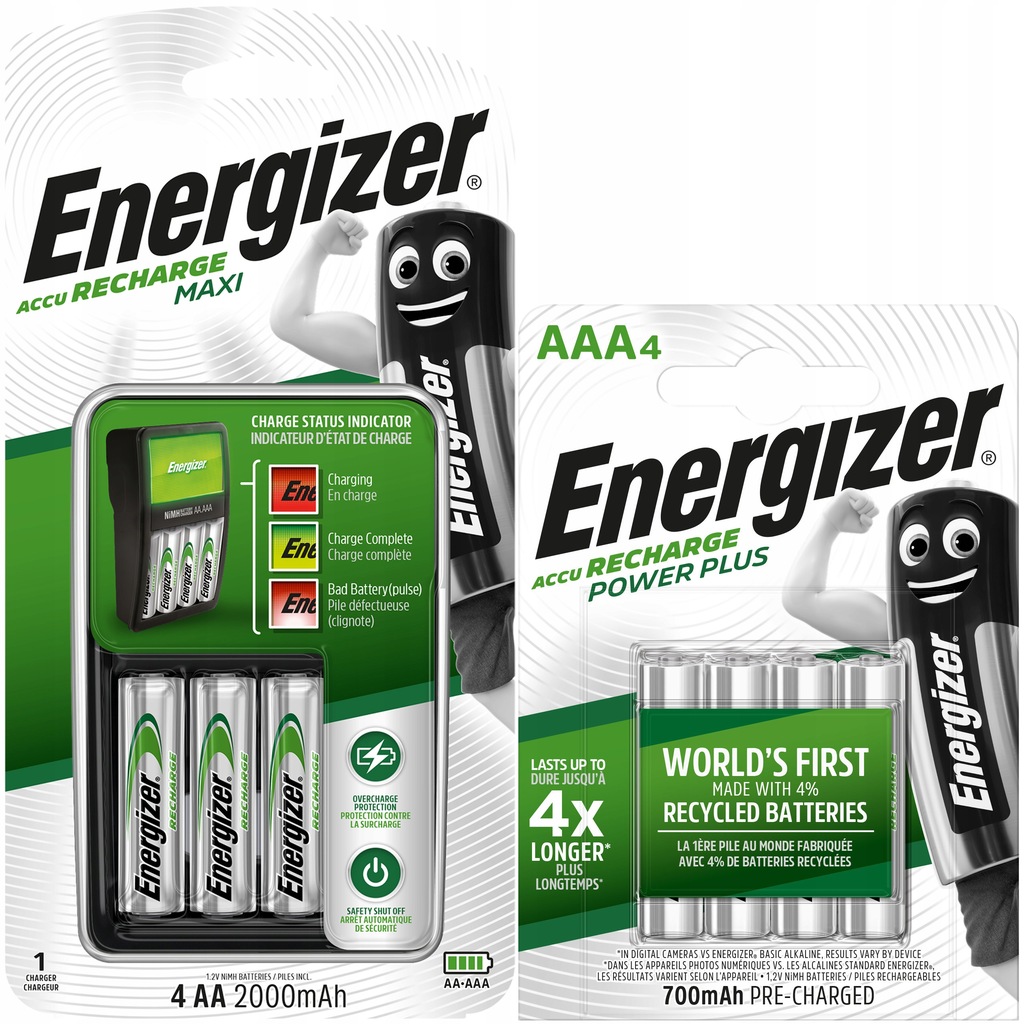 Ładowarka ENERGIZER + Akumulatorki AA R6 + AAA R3