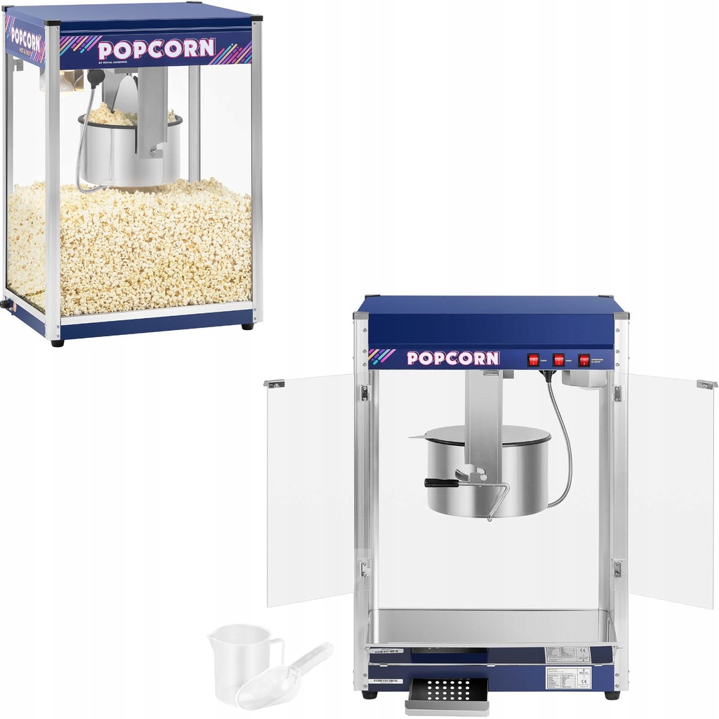 Najlepsza maszyna automat do popcornu 2300W 230V 16 Oz 6kg/h Royal Catering