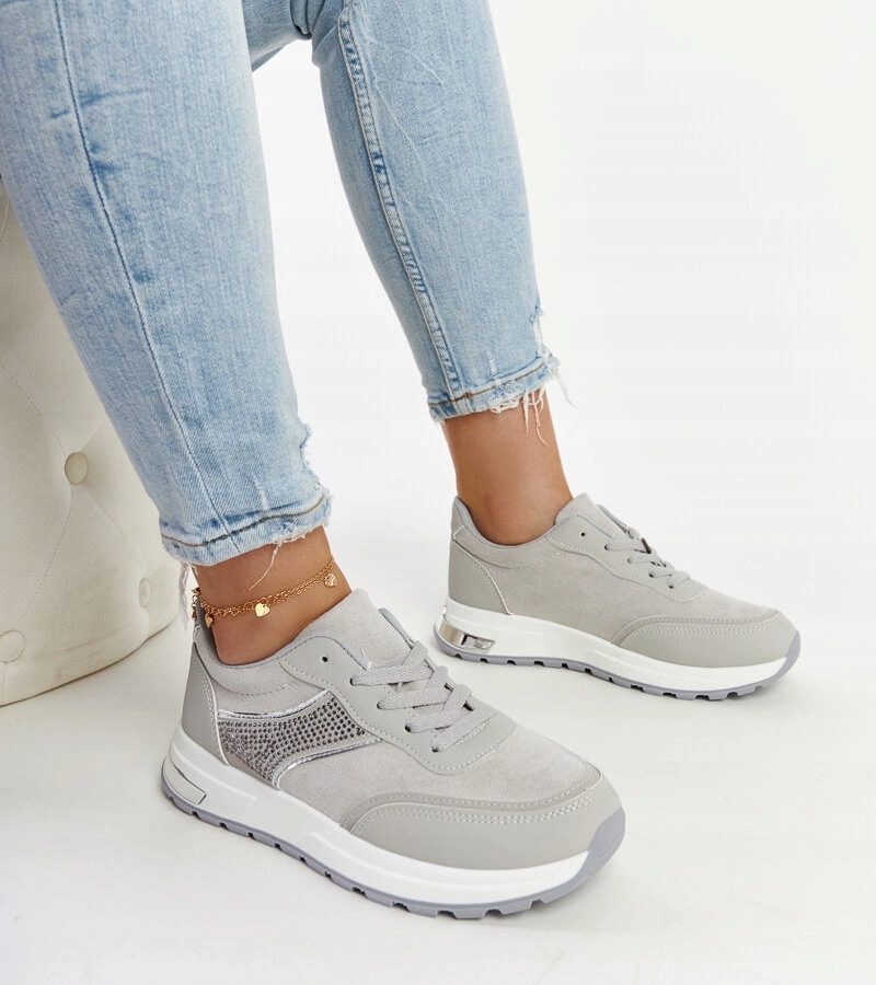 Szare sneakersy na platformie Lubna rozmiar 39