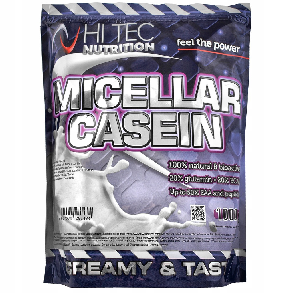 HI TEC MICELLAR CASEIN 1000G - BIAŁKO +KAZEINA MAX