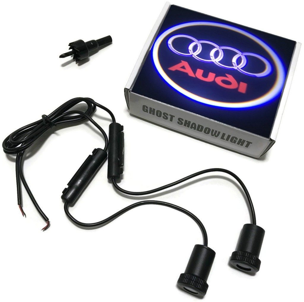 2x LED LOGO PROJEKTOR WSZYSTKIE MODELE AUDI 80 100 A1-A8 Q2 Q3 Q5 Q7 E-TRON