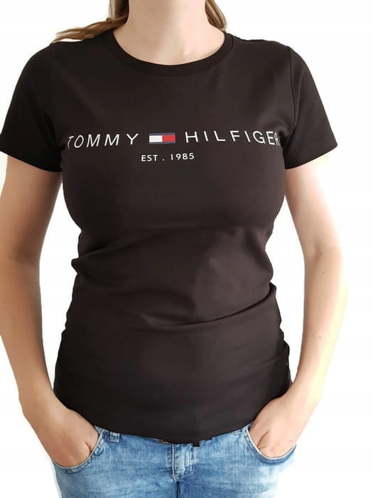 T-Shirt Koszulka Damska Tommy Hilfiger, Czarna; S