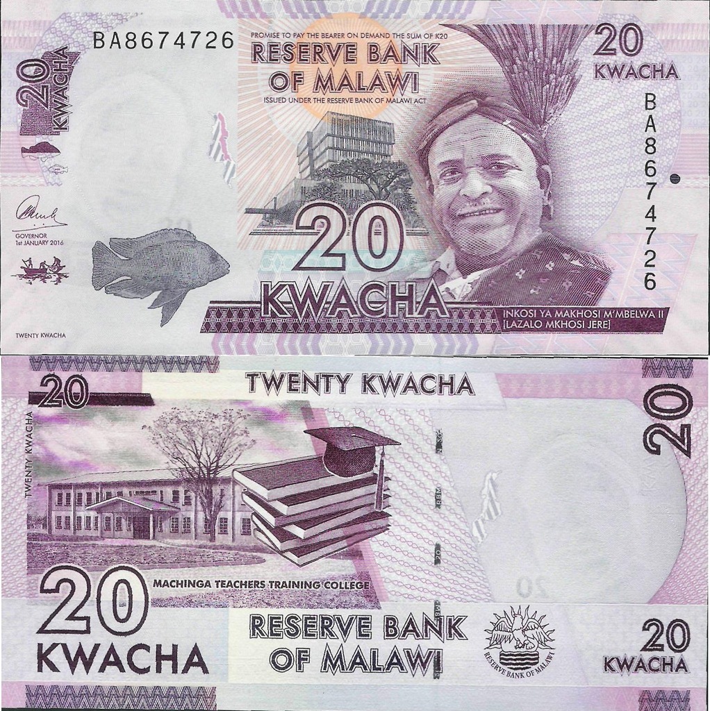 Malawi 2016 - 20 kwacha - Pick 63 UNC