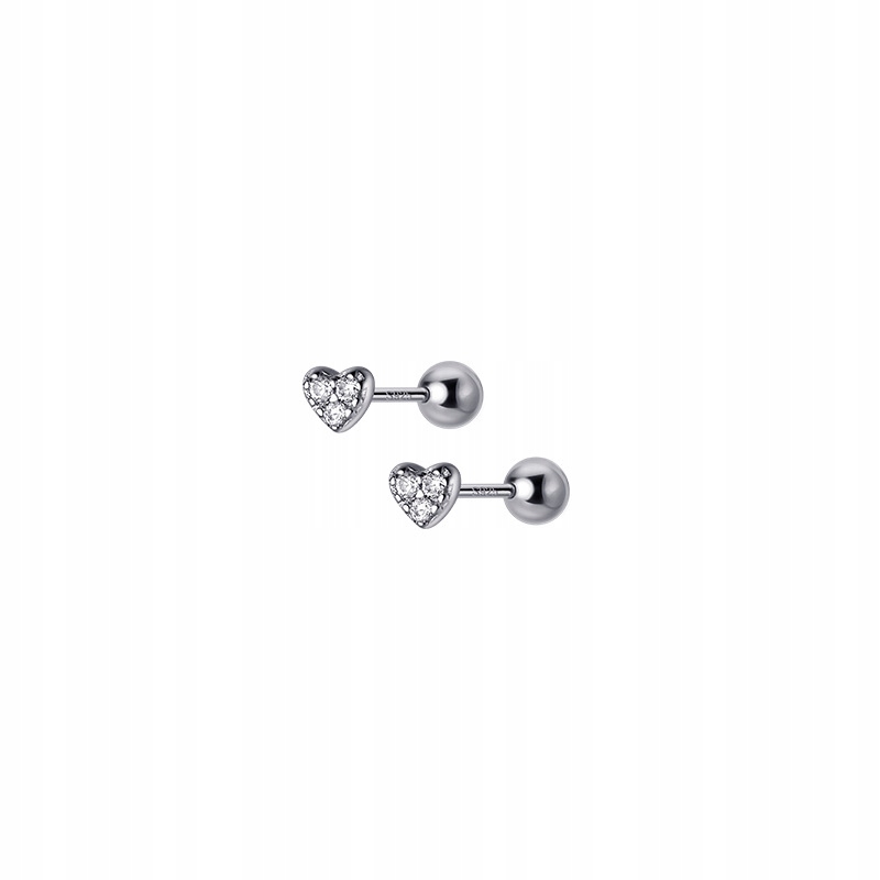 WANTME 925 Sterling Silver Cute Love Heart CZ