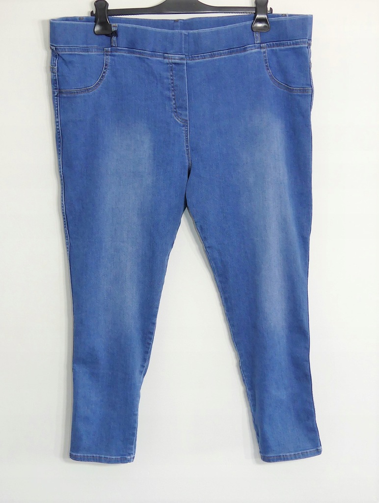 ŚWIETNE SPODNIE JEANS LEGGINSY KOKARDKI 52 4XL