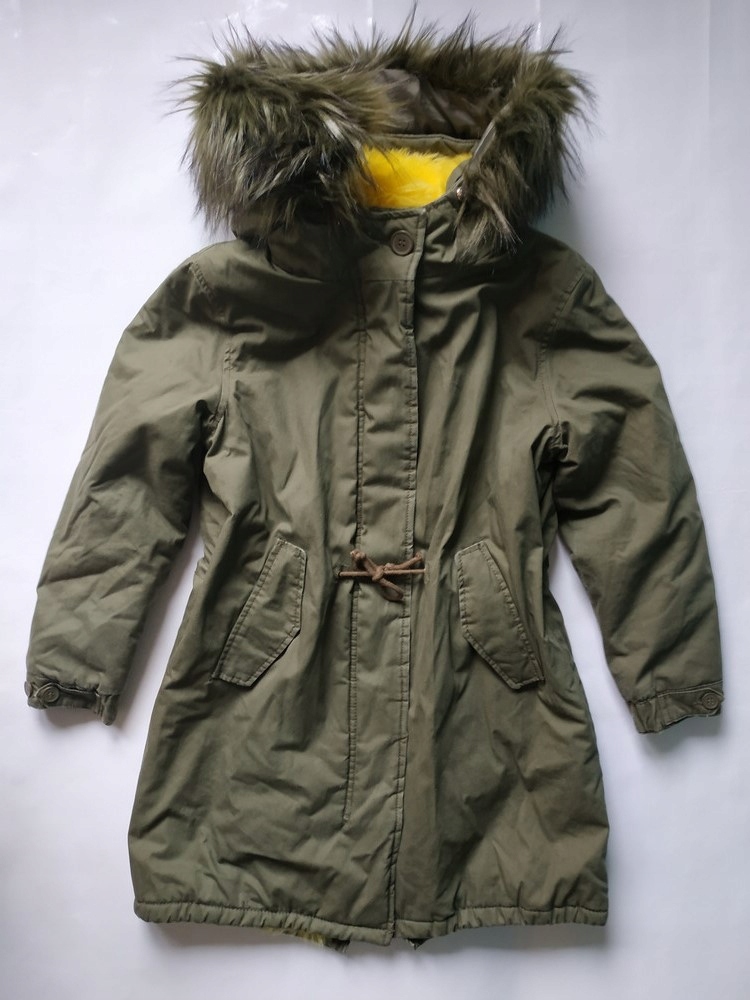 Kurtka parka ZARA 11-12L 152 kaptur futerko SUPER