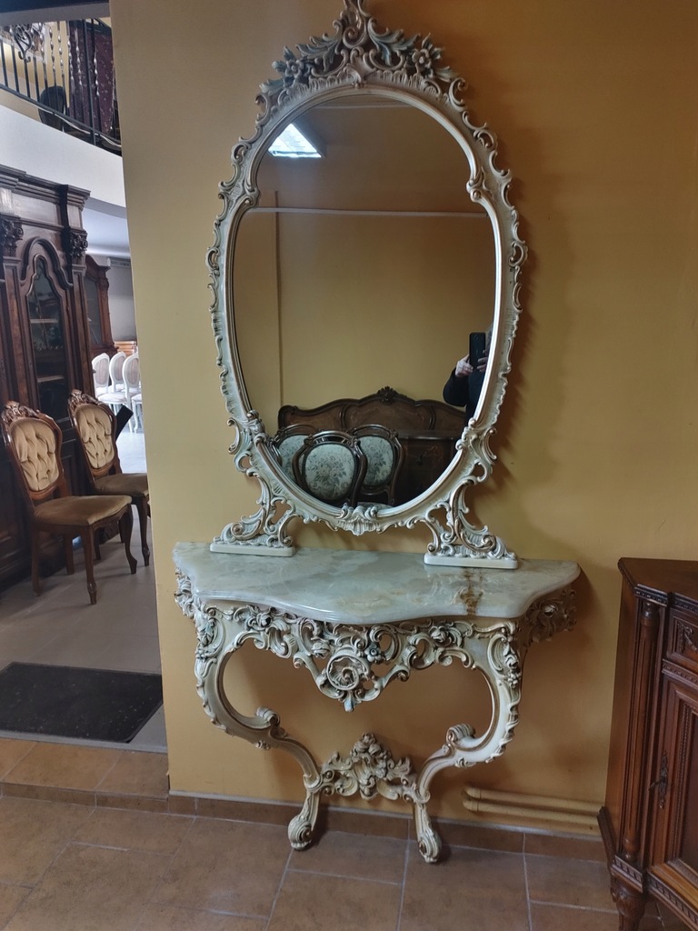 Konsola z lustrem barok wenecki Silik