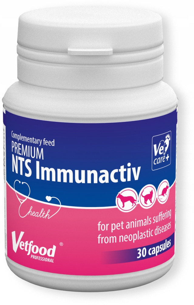 VetFood PREMIUM NTS Immunactiv 30 kapsułek wspomaga przy nowotworach