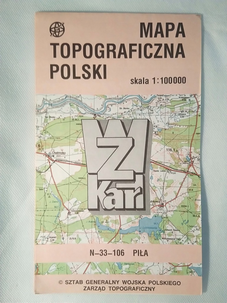 PIŁA mapa topograficzna 1992 r.