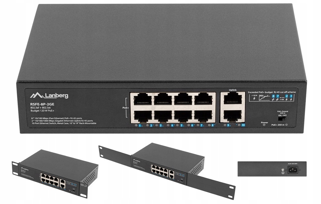 Купить SWITCH PoE 8+2 для IP-камер 100 Мбит/с 120 Вт 8xPoE СТОЙКА: отзывы, фото, характеристики в интерне-магазине Aredi.ru