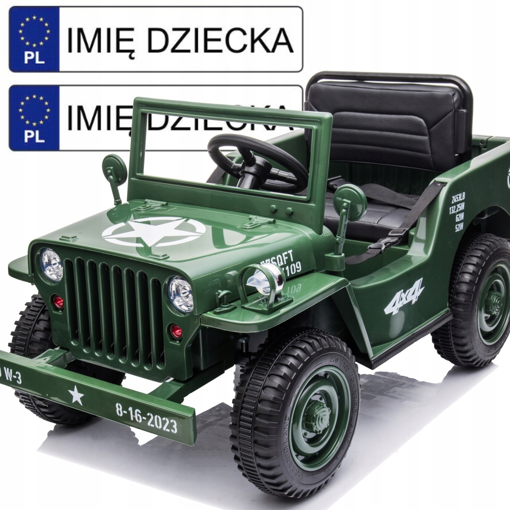 legendarny pojazd militarny na akumulator ŁILIS 4x35W koła EVA mp3 auto