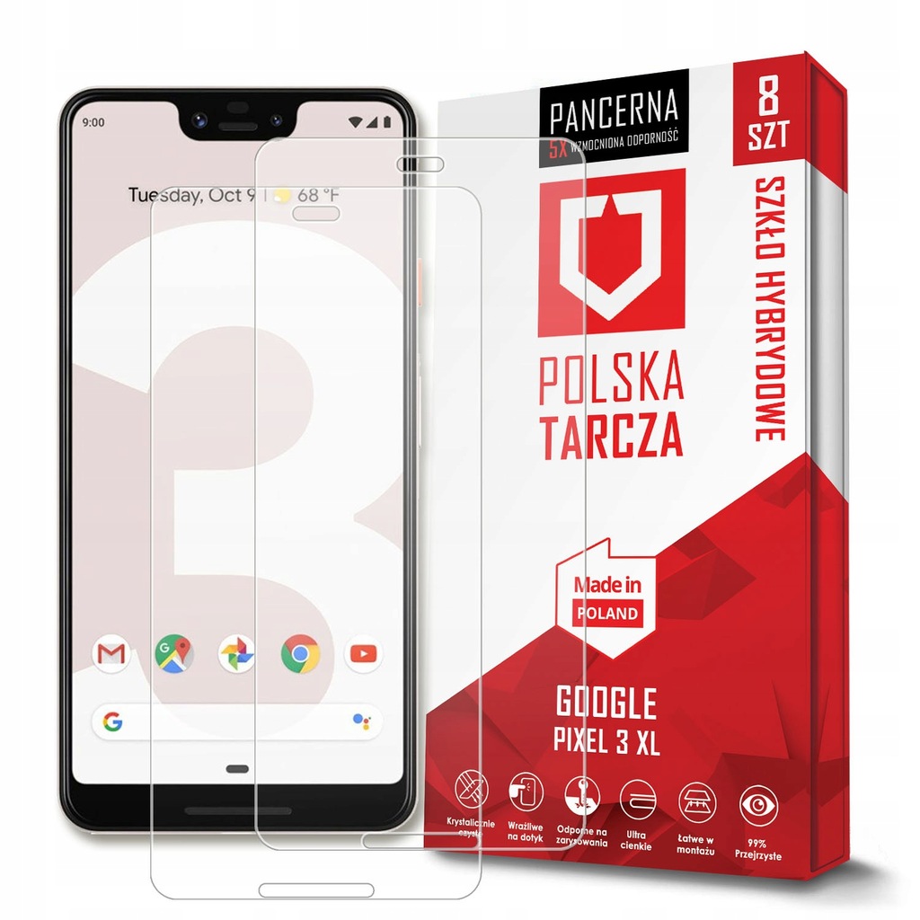 8SZT PANCERNE SZKŁO HYBRYDOWE GOOGLE PIXEL 3 XL