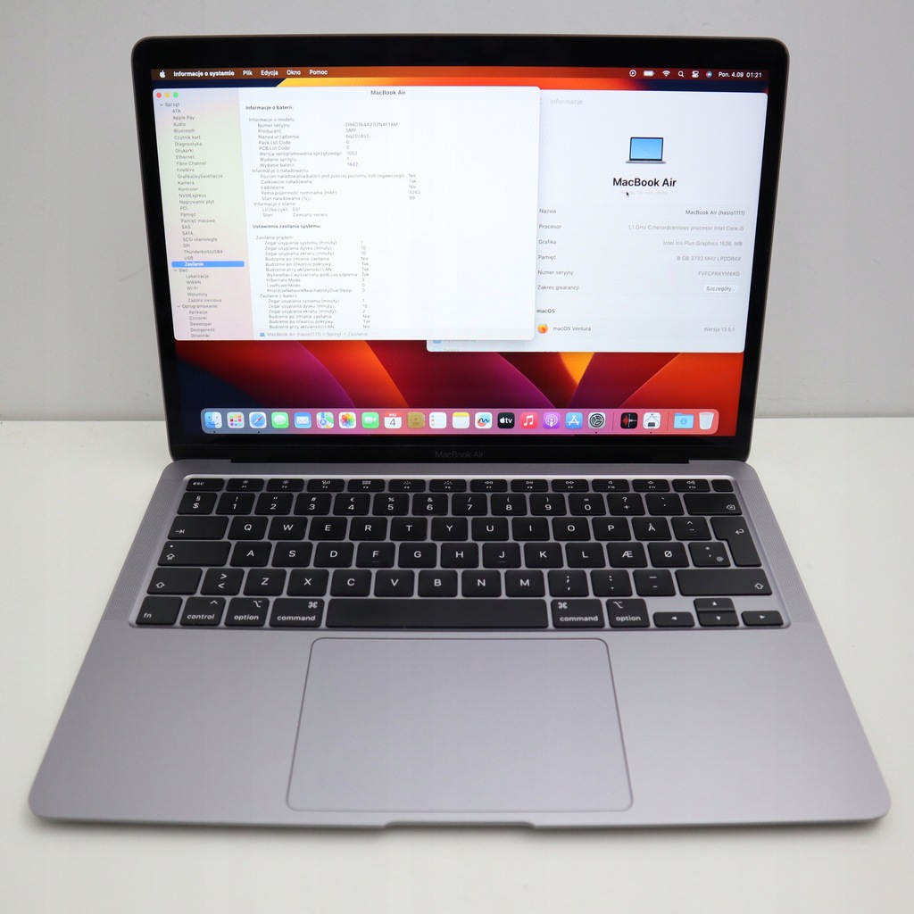 MacBook Air Retina (2020) 13" i5 8 GB 500 GB L23