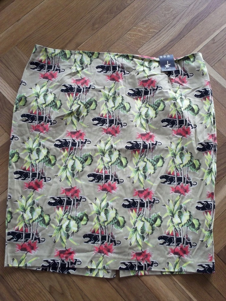 nowa print liscie zip pencil 46 48 dżungla