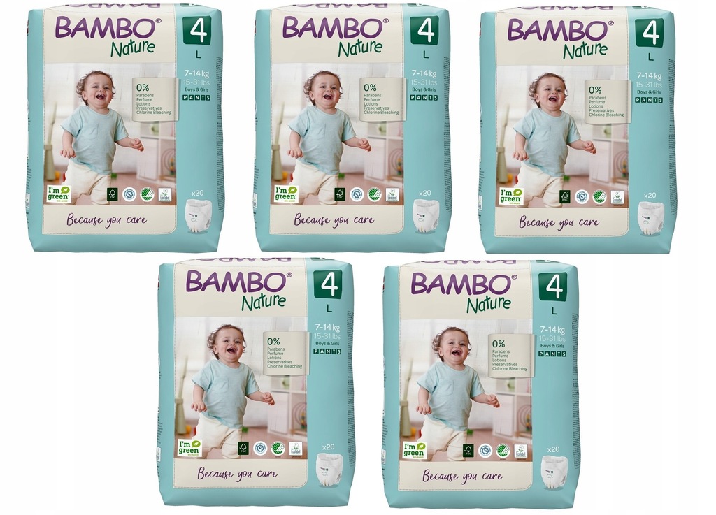 BAMBO NATURE PIELUCHOMAJTKI 4 7-14kg 5x20szt. 5PAK